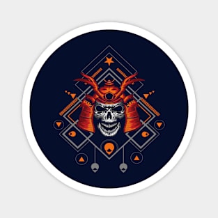 orange skull samurai Magnet